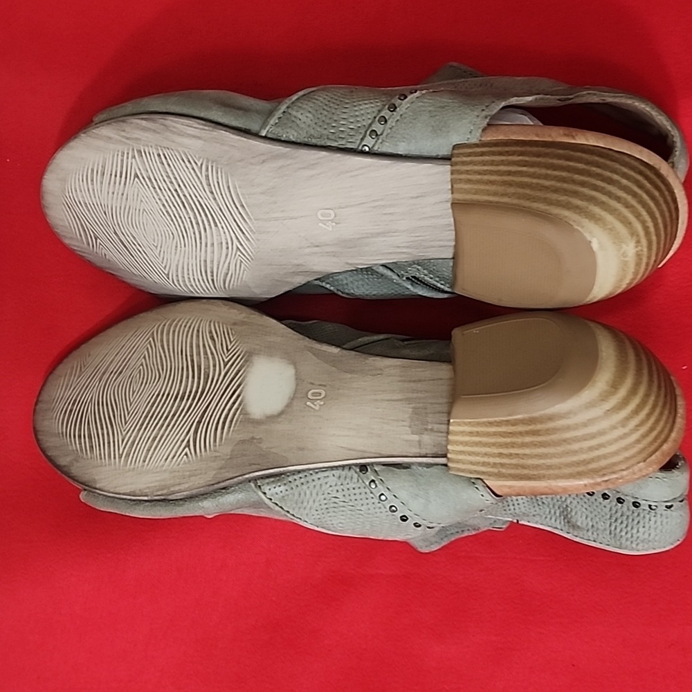 Miz Mooz Cailey Stylish Olive Green Women's Peep-Toe Shoes - Picture 8 of 12